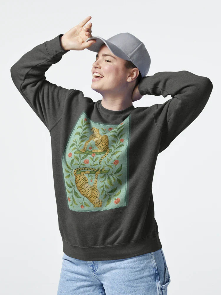 Elegant Cheetah Floral Tapestry Design Classic T-Shirt