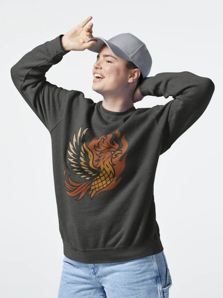 Fiery Phoenix Rising with Wings Spread Classic T-Shirt