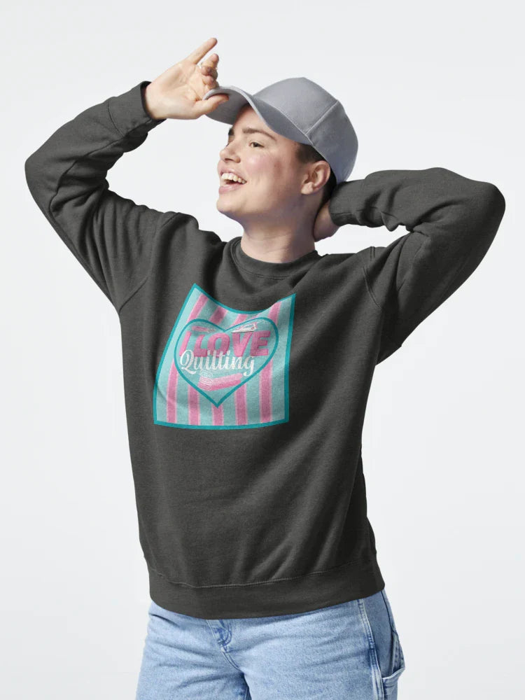 Fabric Panels I Love Quilting - PINK AND BLUE Classic T-Shirt