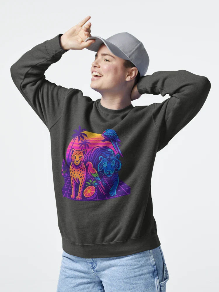 Synthwave Safari – Neon Jungle Tee | Retro Wild 80s Aesthetic Classic T-Shirt