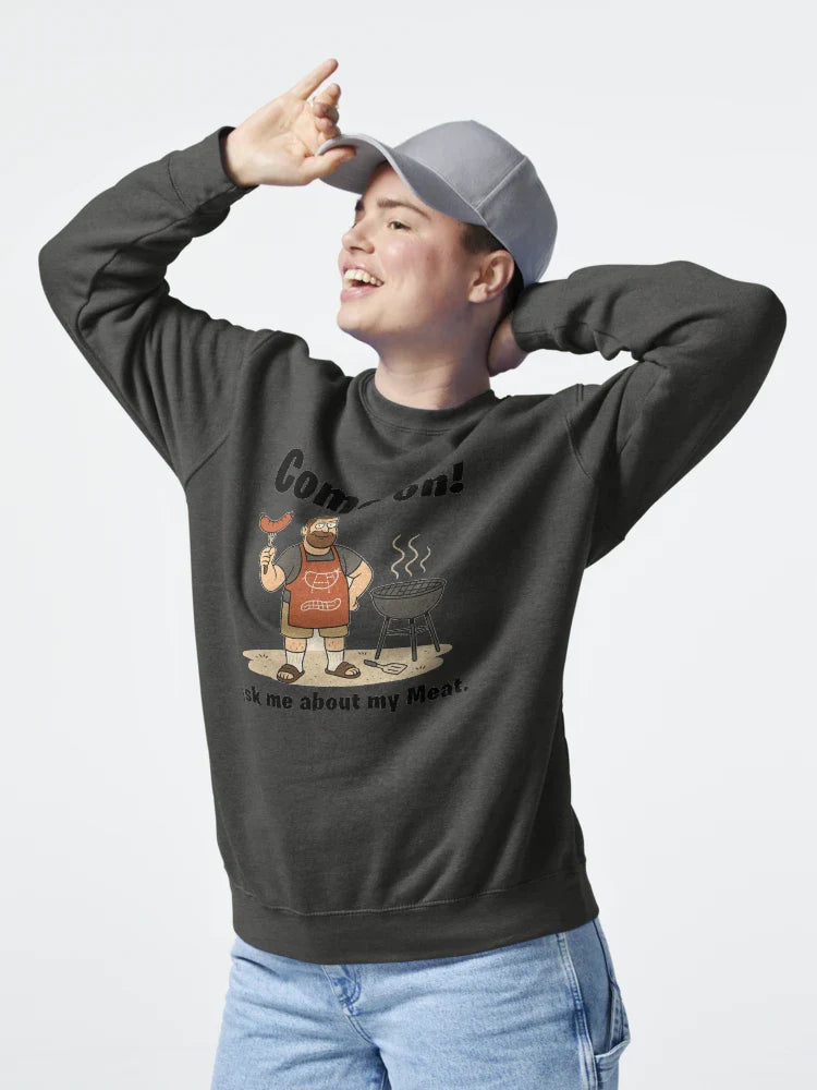 Ask Me About My Meat – Smug Grill Dad Sausage Cartoon Classic T-Shirt
