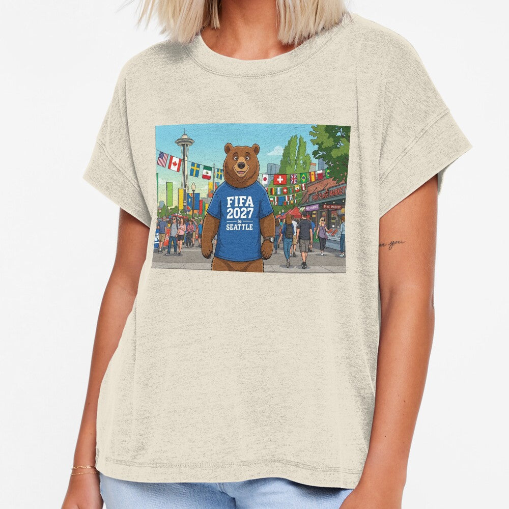 FIFA 2027 Seattle Soccer Bear – Fun Cartoon Mascot Illustration by AirCrayons27
