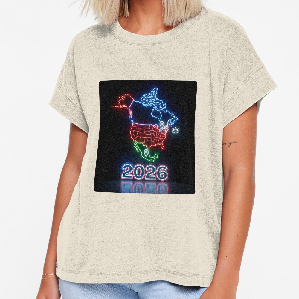 World Cup 2026 — Neon Map North America Host Nations by David Mateo ArtWorks
