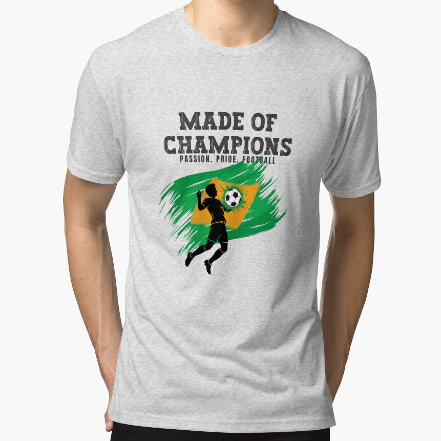 Made of Champions Brazil Football Fan Design | Passion Pride Football by PodXDesigns