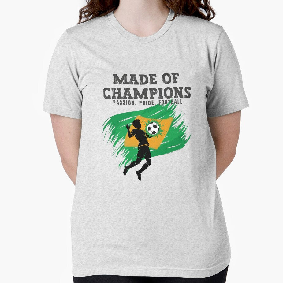 Made of Champions Brazil Football Fan Design | Passion Pride Football by PodXDesigns