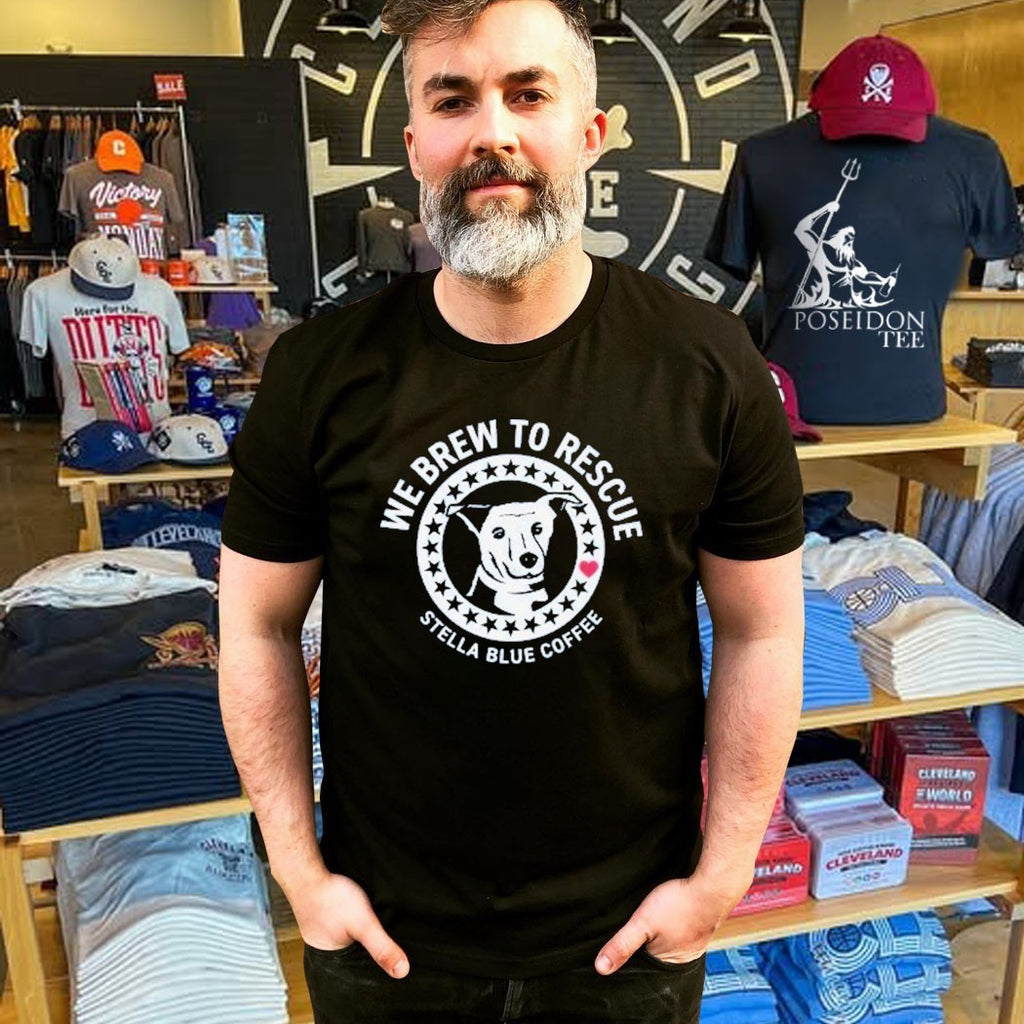 Stella Blue Coffee We Brew To Rescue Dog T-shirt