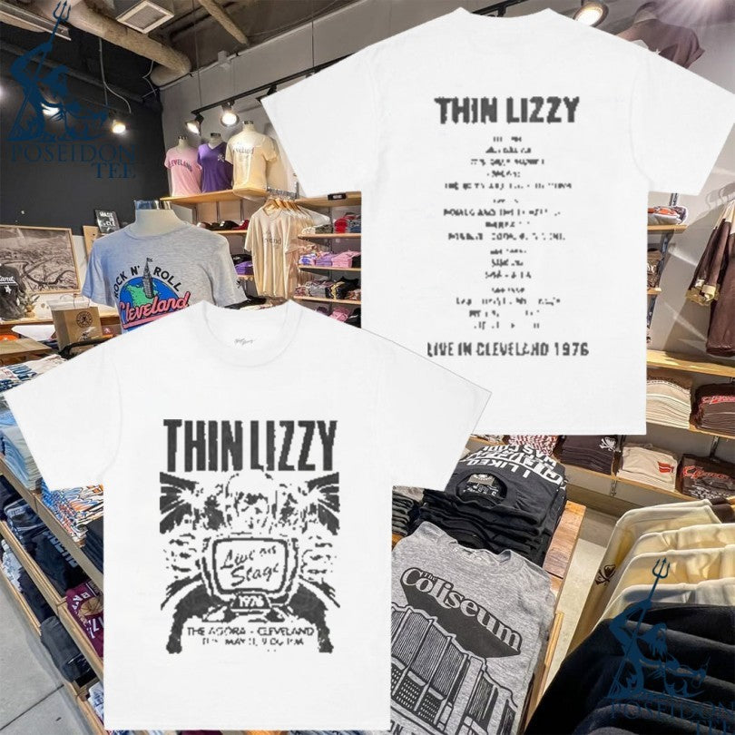 Thin Lizzy Jailbreak Flyer Cleveland Grey T-shirt