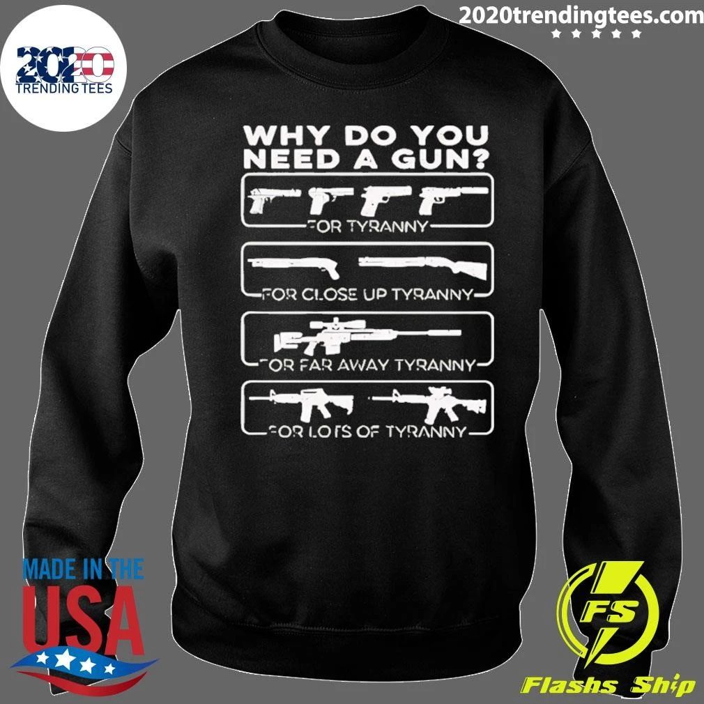 Why Do You Need A Gun For Tyranny For Close Up Tyranny For Far Away Tyranny Shirt
