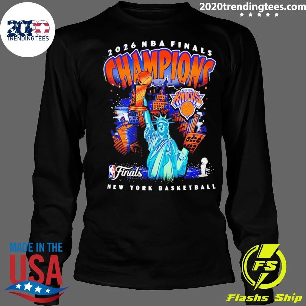 New York Knicks 2026 NBA Finals Champions Statue of Liberty NYC Skyline Shirt