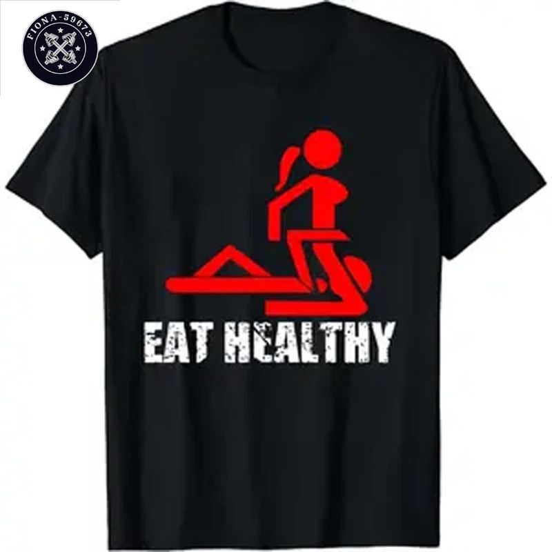 Eat Healthy Gym T-Shirt – Funny Fitness Workout Motivation Tee