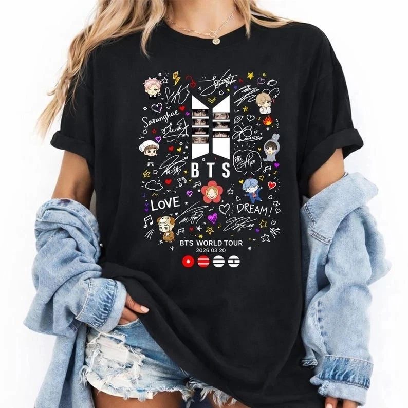 BTS World Tour 2026 Concert Shirt, Bangtan Kpop Army Merch Tee