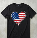 Cute American Flag Heart 4th of July Patriotic USA Tshirt