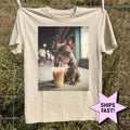 French Bulldog Shirt, Funny Frenchie Drinking Coffee, Vintage Dog Mom Tee, Pet L