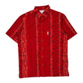 Fishing Columbia Hawaiian Shirt - Small Red Cotton