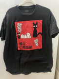 Kiki’s Delivery Service Japanese Kawaii Anime Cat T Shirt XL Black Mens Ghibli