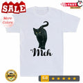 Black Cat Funny Meh Cat Gift For Cat Lovers Men's Cotton Short Sleeve T-Shirt