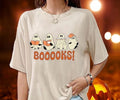 Halloween Shirts Oversized Ghost Reading Books T-Shirt Cute Spook