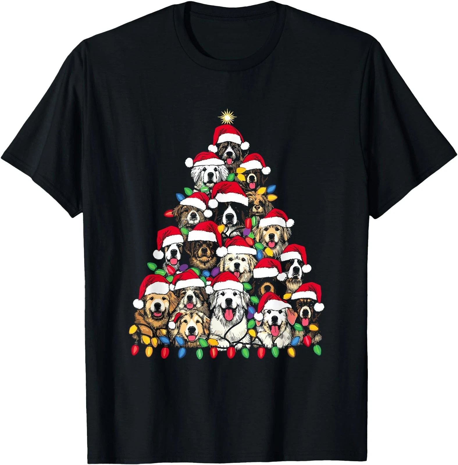 Christmas Tree Of Puppies Xmas Tree Dog Puppy Lover  T-Shirt