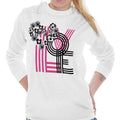 Cute Love Design Flowers Valentine's Day Long Sleeve T Shirt Tees For Women