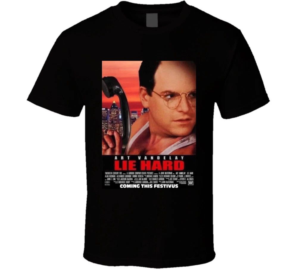 Lie Hard Art Vandelay Parody Funny Black T Shirt