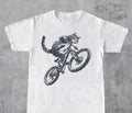 Cat Riding Biycle Shirt, Funny Kitten Tshirt, Cat Lover Tee, Gift For Bikers And