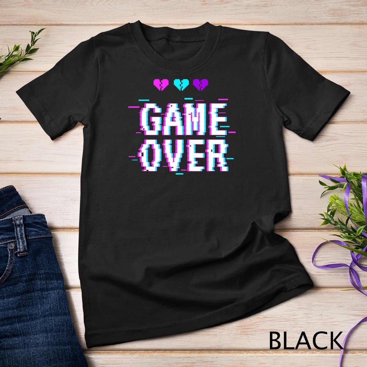 Game Over Pastel Kawaii Aesthetic Harajuku Eboy Egirl Emo T-Shirt Unisex T-shirt