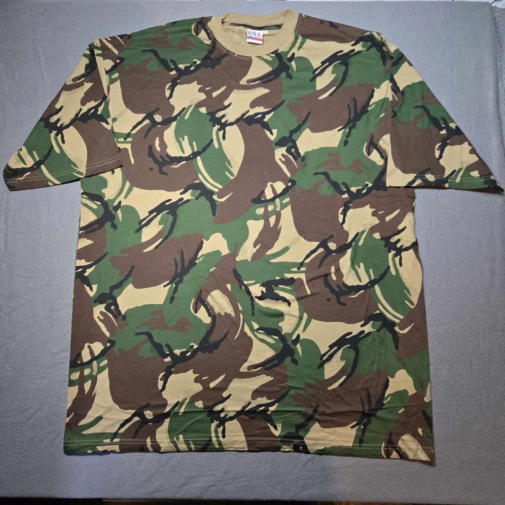 Vtg USA Athletic Camouflage Camo Hunting Outdoor Short Sleeve Shirt 4XL NOS