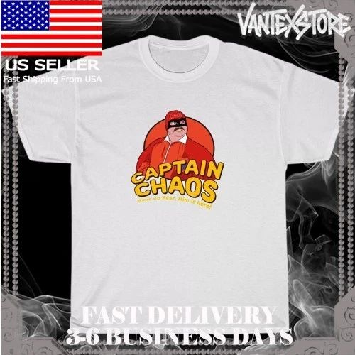 NEW SHIRT CAPTAIN CHAOS LOGO MEN'S T-SHIRT FUNNY AMERICAN USA SIZE S-5XL