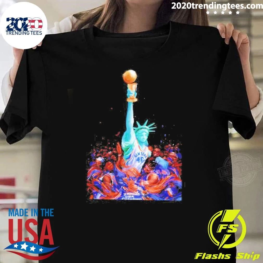 Statue Of Liberty New York Knicks 2026 NBA Champions 46 Basketball Fan Team Shirt