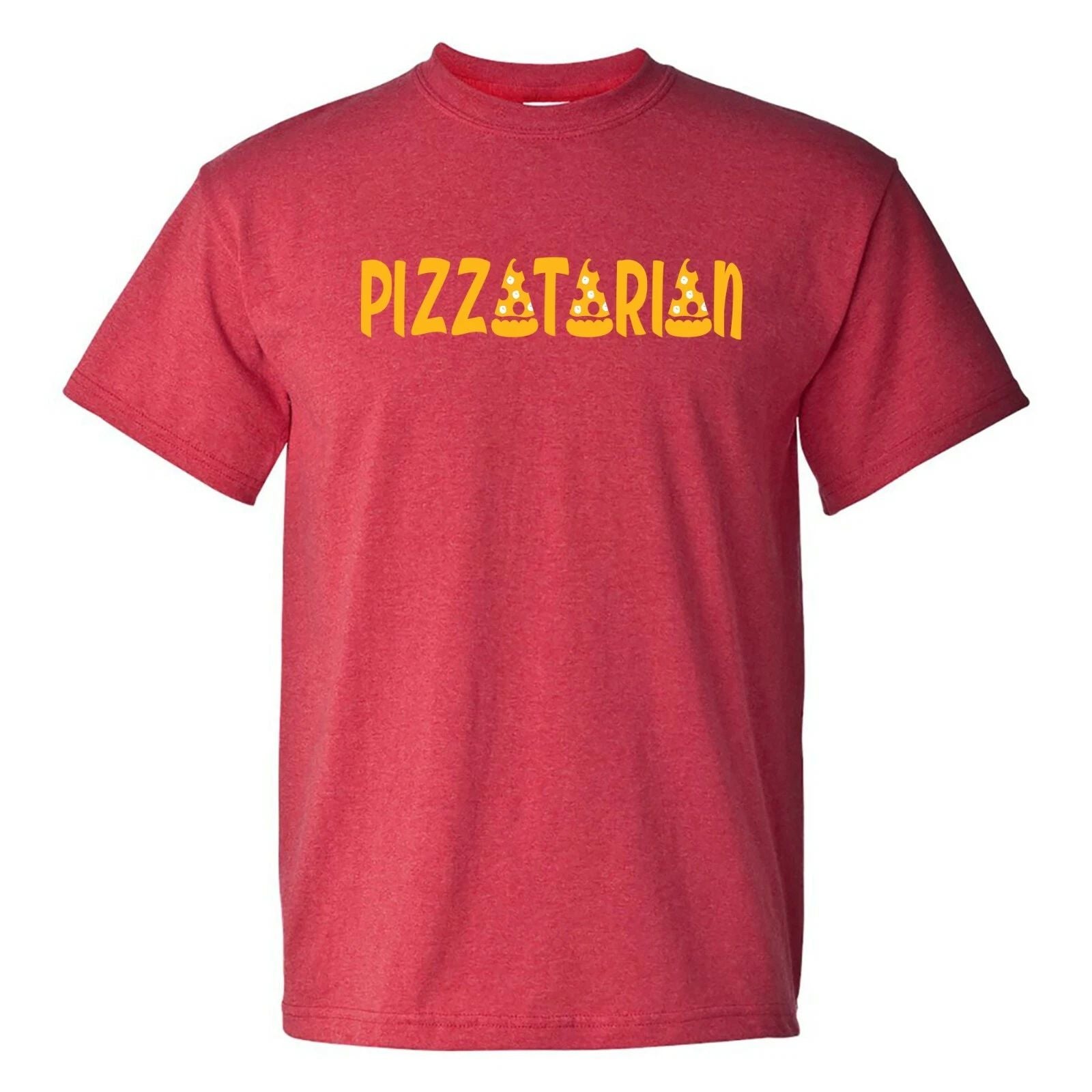 Pizzatarian - Funny Novelty Foodie Cute Date Night T Shirt - Heather Red