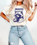 Funny Raccoon Snacks Make Me Nicer T-Shirt Cute Animal Foodie Tee S-4XL