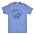Mens Snaxalotl T Shirt Funny Cute Snacking Axolotl Tee for Guys