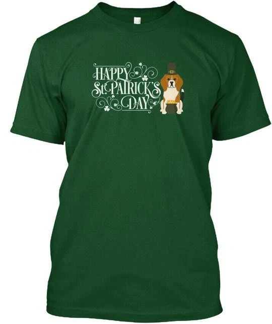 St Patricks Day Dog Lover Beagle T-shirt Made In The USA Size S To 5XL