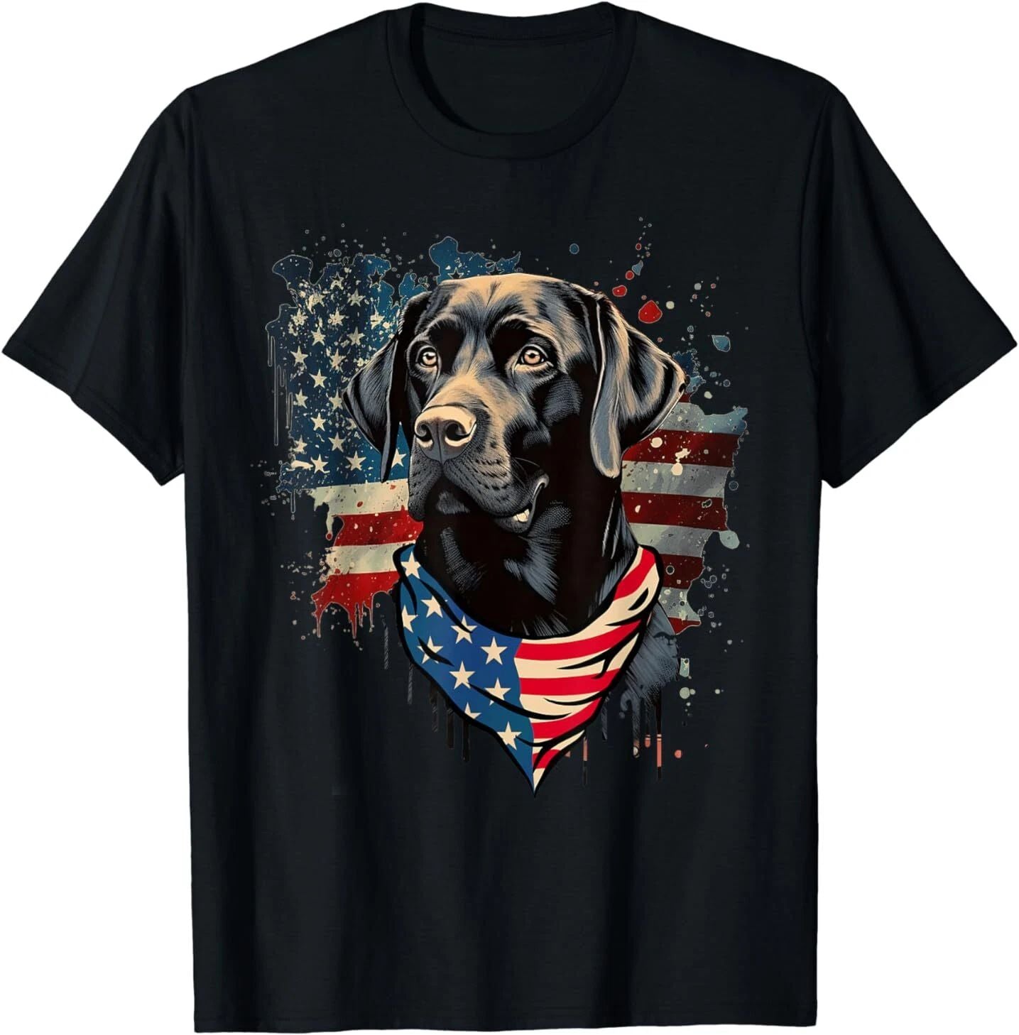 Black Labrador Retriever Shirts USA Flag Lab Dog Lover Gifts T-Shirt