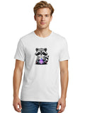 Raccoon-With-Crystal Mens Graphic Tee, 100% Cotton, Casual Summer Wear