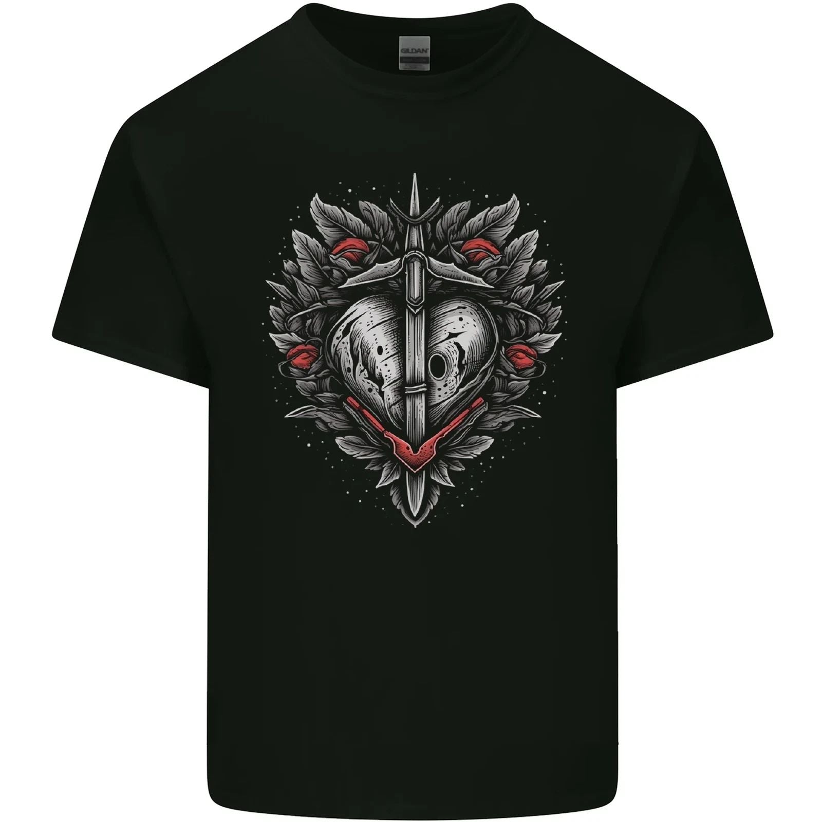 Fantasy Heart & Sword Mens Light Cotton T-Shirt