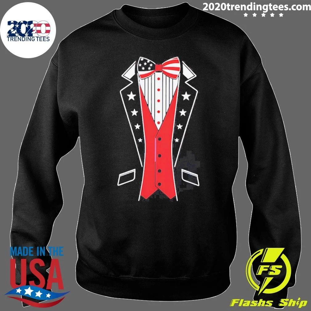 Patriotic American Flag Tuxedo Fourth Of July Shirt