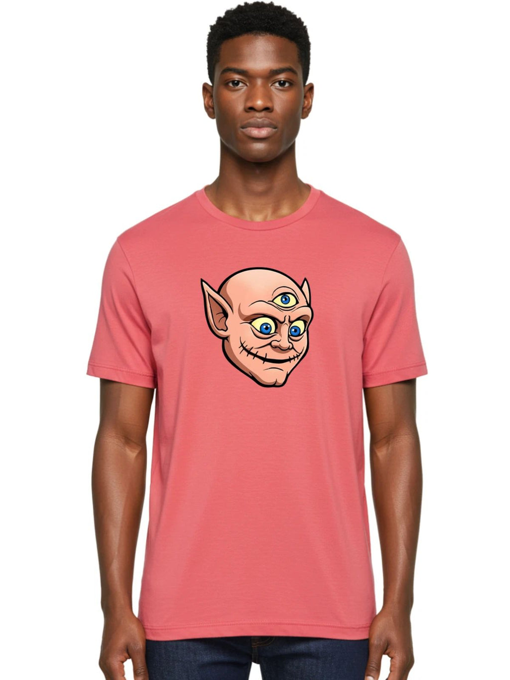 Goblin-Face Mens Graphic Tee, 100% Cotton, Casual Summer Wear