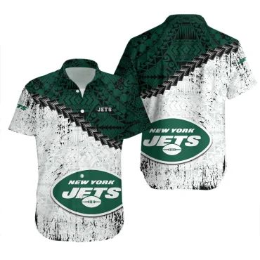 New York Jets Tribal Legacy Hawaiian Shirt