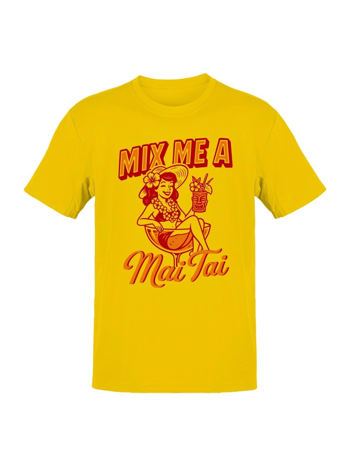 Vintage Mai Tai Cocktail Pin-Up Art Men's T-shirt