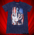 New Jimi Hendrix American Flag Mineral Wash Men's Vintage T-Shirt