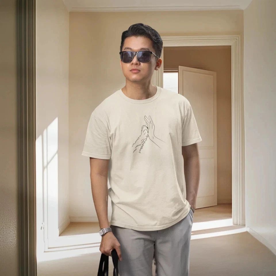 "Classic Fit Round Neck Tee for Men - Perfect for Dog Lovers Everywhere!"