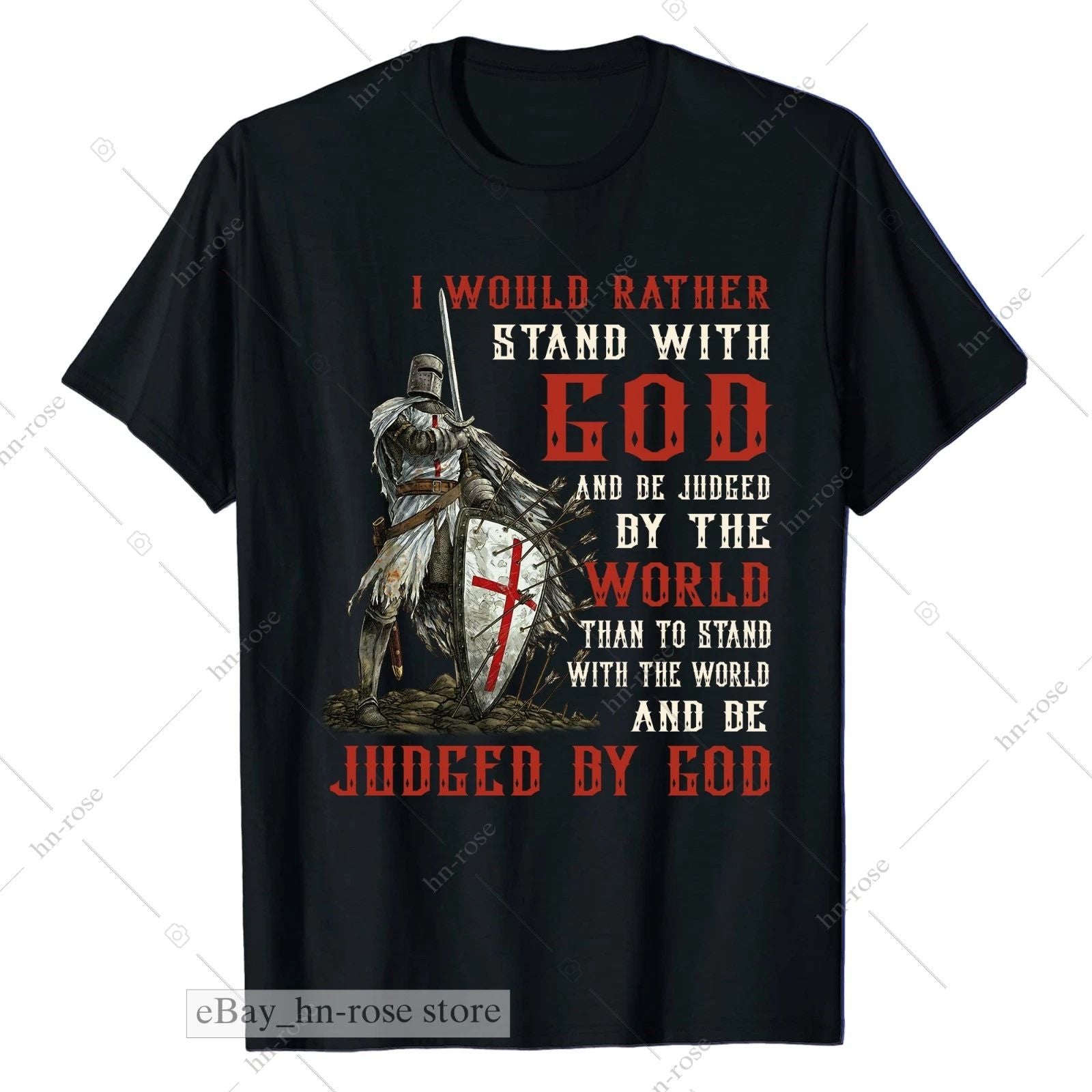 Christian Warrior T Shirt Armor of God Knight Templar Cross Faith Crusader Gift