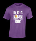 IN DOG BEERS I'VE HAD ONE MENS T SHIRT FUNNY JOKE ANIMAL LOVER DRINKING GIFT TOP