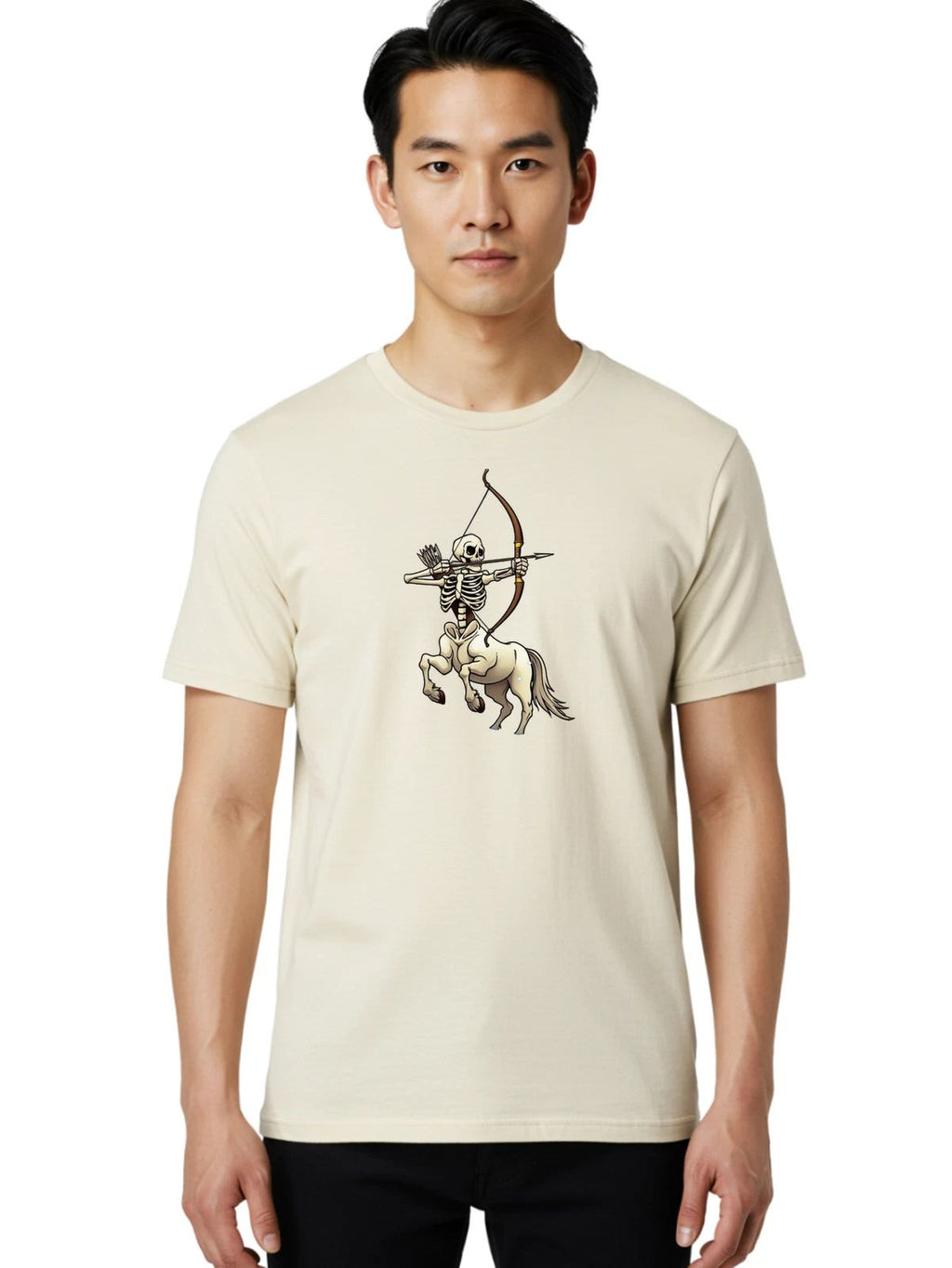 Sagittarius-Skeleton-1 Mens Graphic Tee, 100% Cotton, Casual Summer Wear
