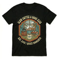Vintage Slow Coffee Book Club Shirt Est 1985 Cat Lover Gift Tee Retro Black Top