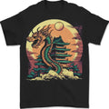 Fantasy Dragon Pagoda Mens T-Shirt 100% Cotton