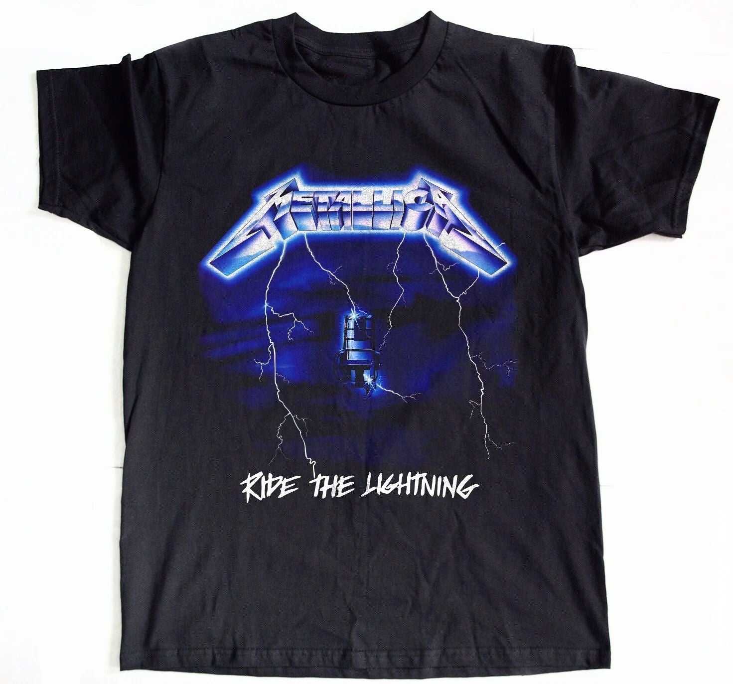 METALLICA - Ride the Lightning Album Retro 80s Rock Music T-shirt Size S-5XL