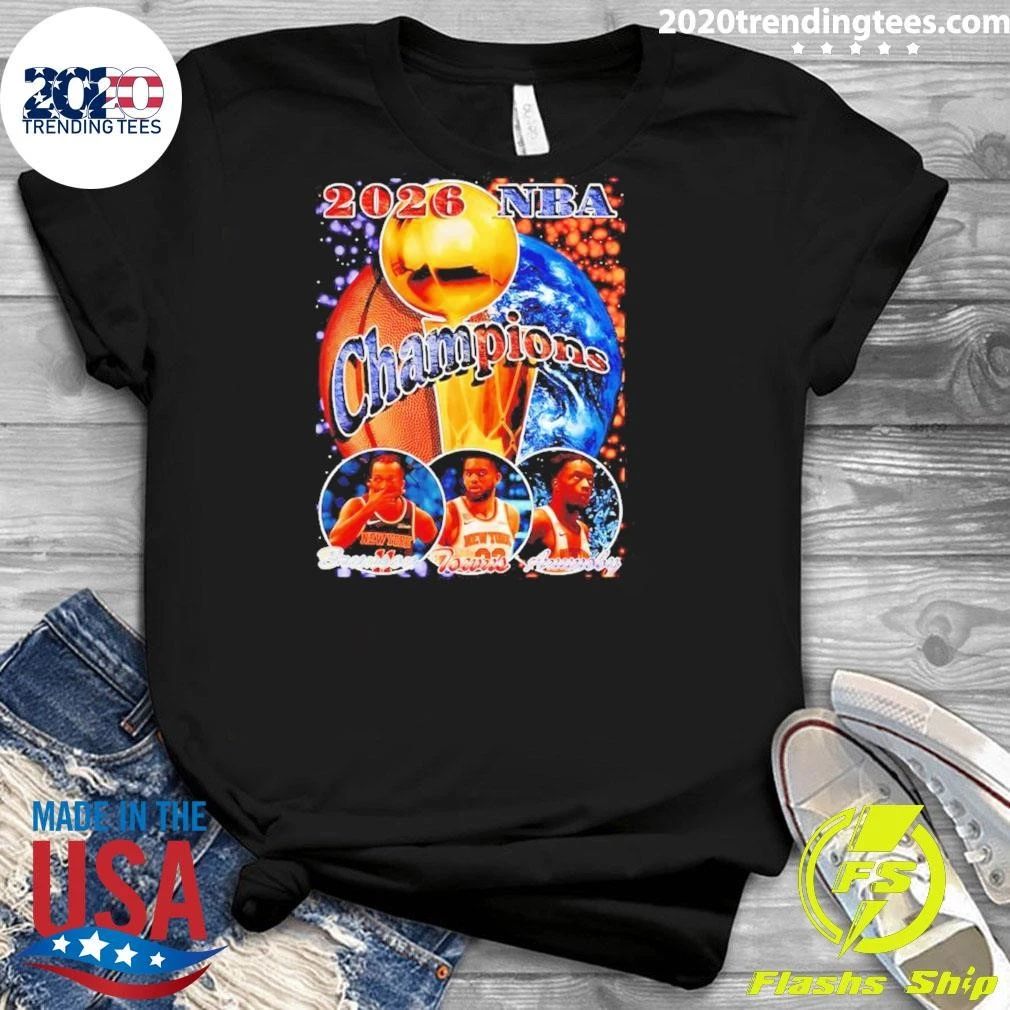Jalen Brunson Karl-Anthony Towns OG Anunoby New York Knicks NBA Champions 2026 Shirt
