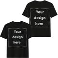 Custom T-Shirt Personalized Upload Your Photo Text Logo Front & Back 100% Cotton